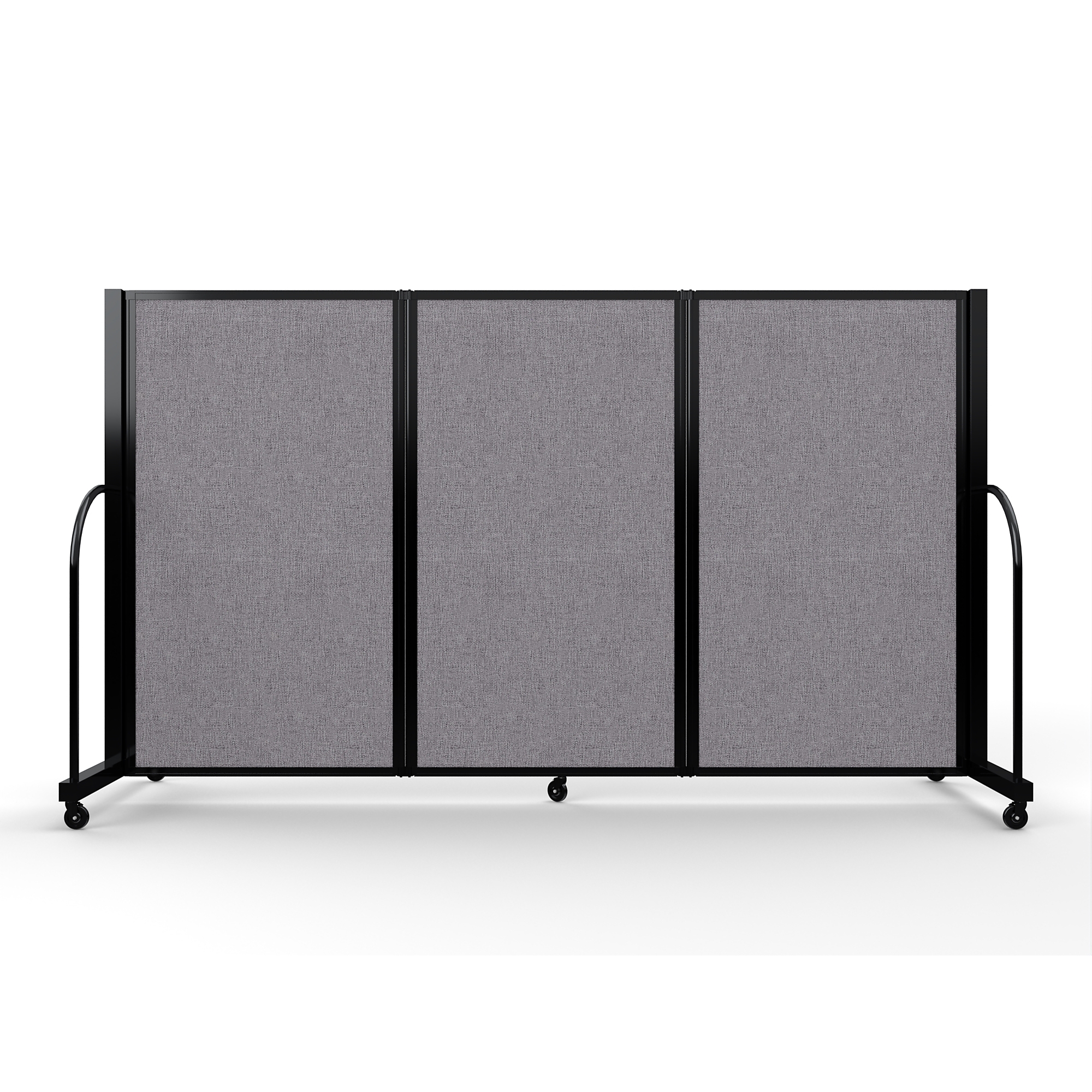 Screenflex Full Motion Divider, 5' x 8'7", Black Frame, Select Gray